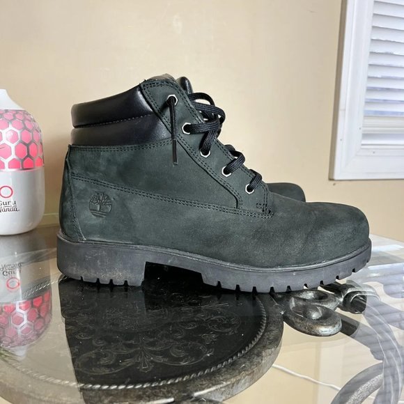 Timberland Womens Boots‎ Waterproof Size 9.5 M Black Nubuck Linden Woods 6” - Picture 5 of 10